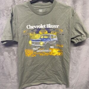 GM Official Chevrolet Blazer 1972 Graphic T Shirt Mens M/M Olive Green‎